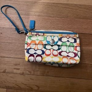 Coach Satin Rainbow Wristlet